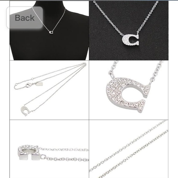 Coach Pave Signature C Necklace, Women's 91433 silver - Picture 8 of 11